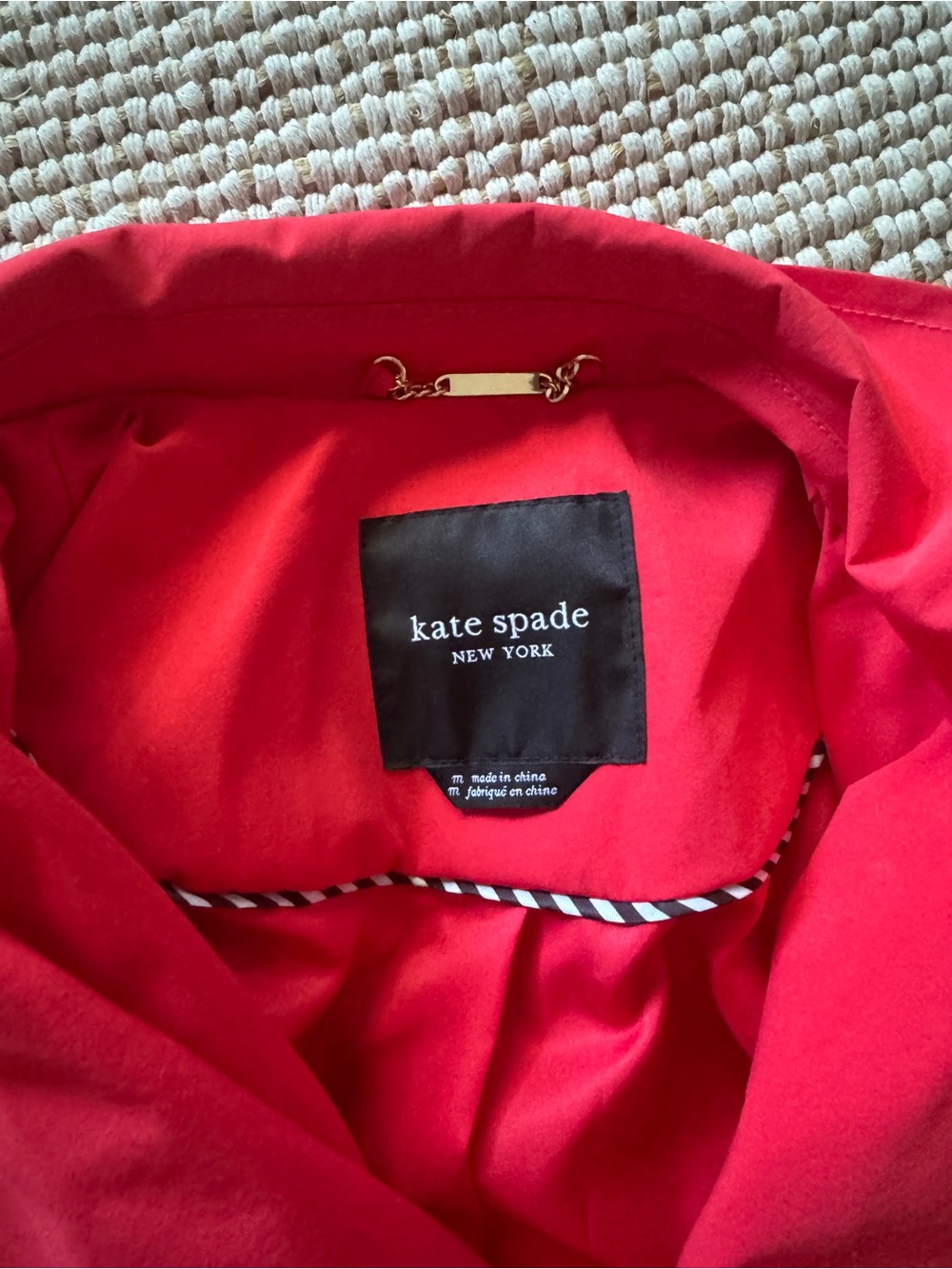kate spade Vibrant Red Trench Coat with Belt - Picture 4 of 5